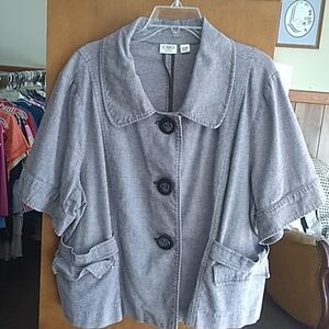 Cato Women's Button Down Jacket Lightweight Gray Size 22/24W